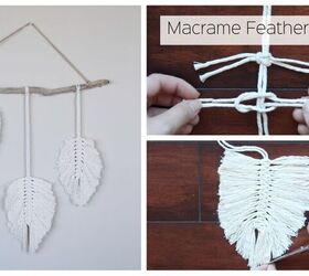 basic leaf macrame wall hanging, Macrame feather leaf