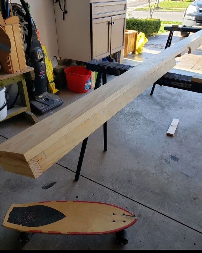 how to build a frame around a window with a curtain box, Box made for around the window