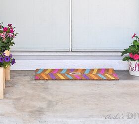 s boost your mood with these 12 colorful decor ideas, Feel at home with a rainbow herringbone patterned doormat