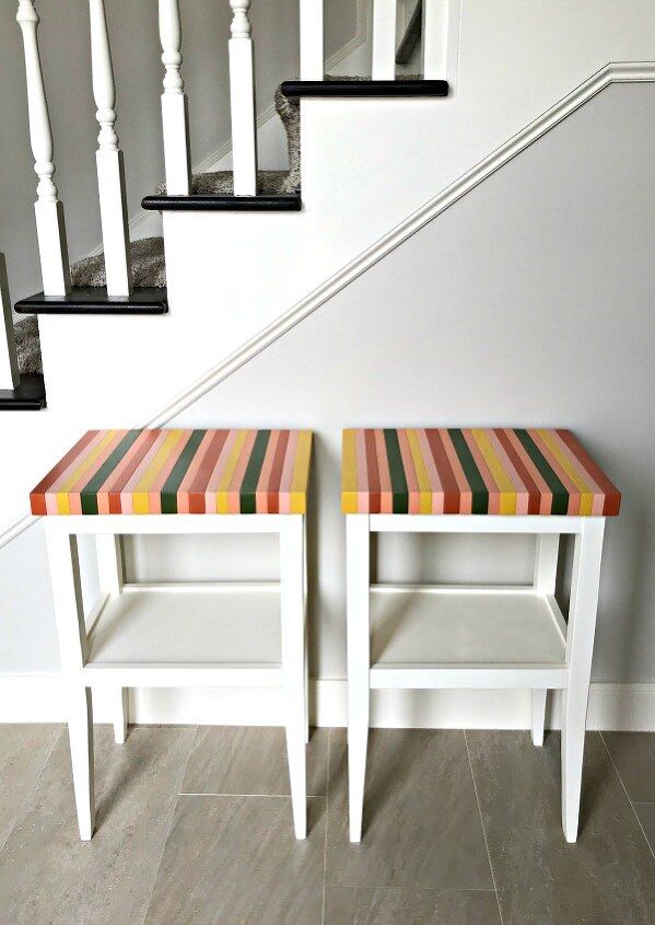 13 eye catching end tables you ll definitely want to add to your home, Build a colorful block table top from 2x4s