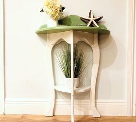 13 eye catching end tables you ll definitely want to add to your home, Brighten up a thrifted half circle side table