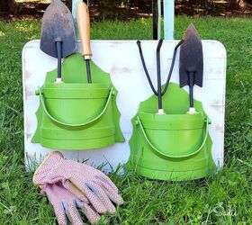 s 12 smart ways you ve never thought of using a cutting board, Keep track of your gardening tools with this colorful wooden organizer