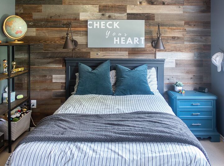 s 15 high impact ways to transform a wall without paint, Add character to any room with a super simple wood plank wall