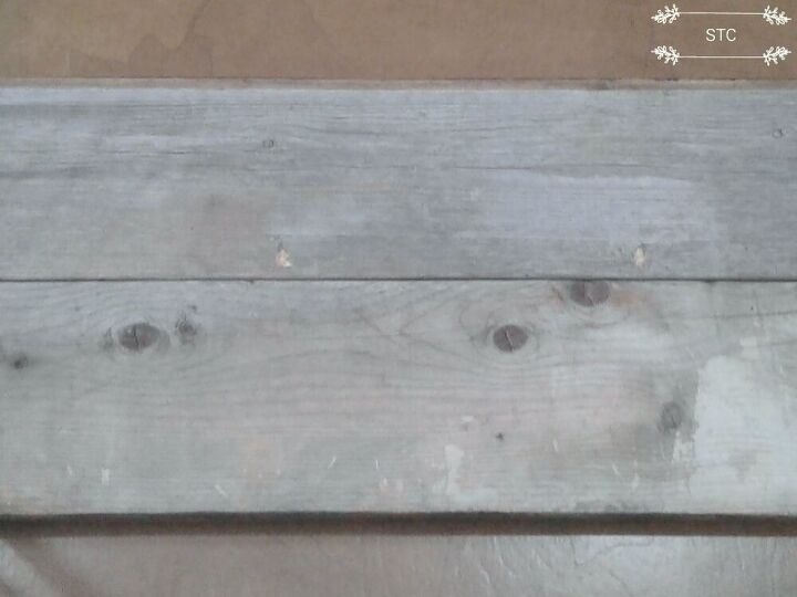 nuestra mesa sper fcil hecha con restos de madera y patas de horquilla, Tablas de 2x 10 desgastadas