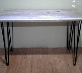 our super easy table made with wood scraps and hairpin legs, Table Right Side Up