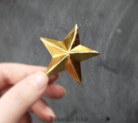 diy gold star garland with paper