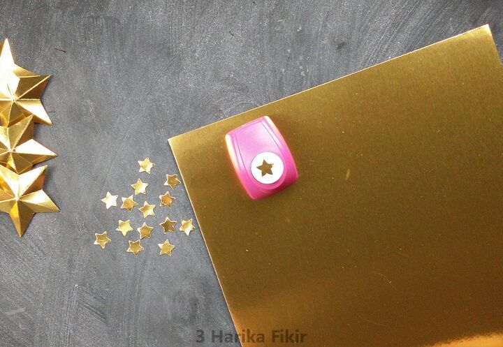 diy gold star garland with paper