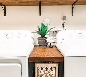 12 clever storage solutions we are so copying next year, Build a tiny storage table for your laundry room