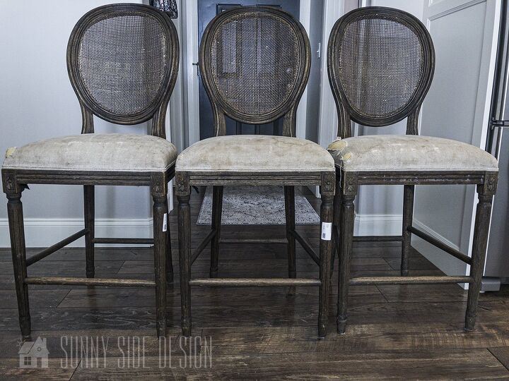 10 of our favorite makeovers of 2020, Give tired old bar stools a farmhouse chic makeover
