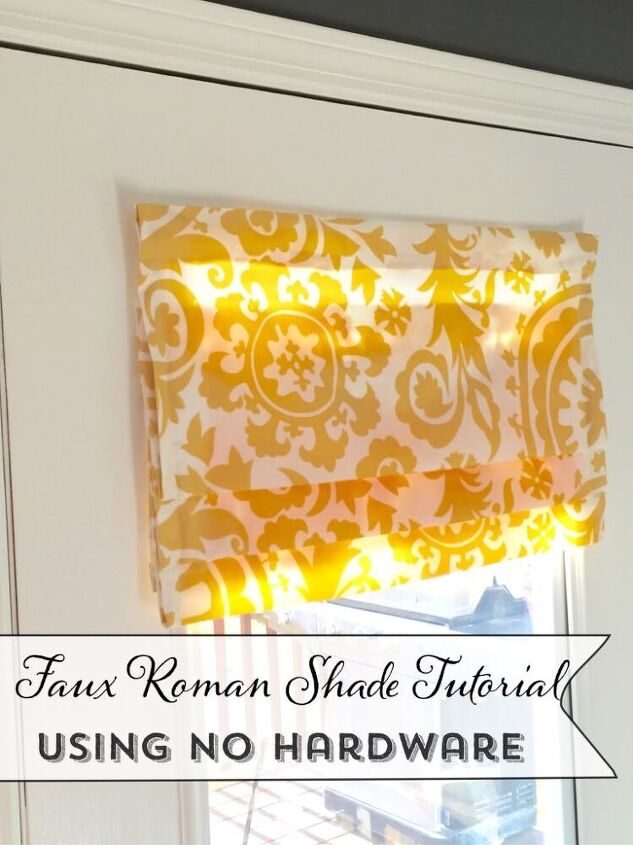 faux roman shade tutorial using no hardware