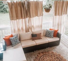 the 20 most useful home tricks techniques people shared in 2021, Turn basic drop cloths into gorgeous outdoor curtains