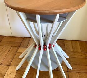 s 10 strange but stunning diys that blew us away this year, Repurpose wooden clothes hangers into a one of a kind side table