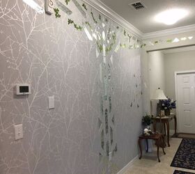 s 20 beautiful ways to decorate with mirrors, Use wall paper and mirrors to create a truly impressive tree wall