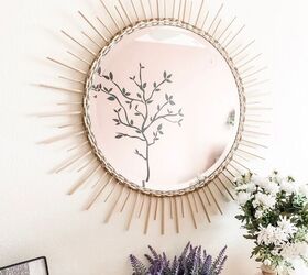 s 20 beautiful ways to decorate with mirrors, Go boho with a DIY sunburst mirror