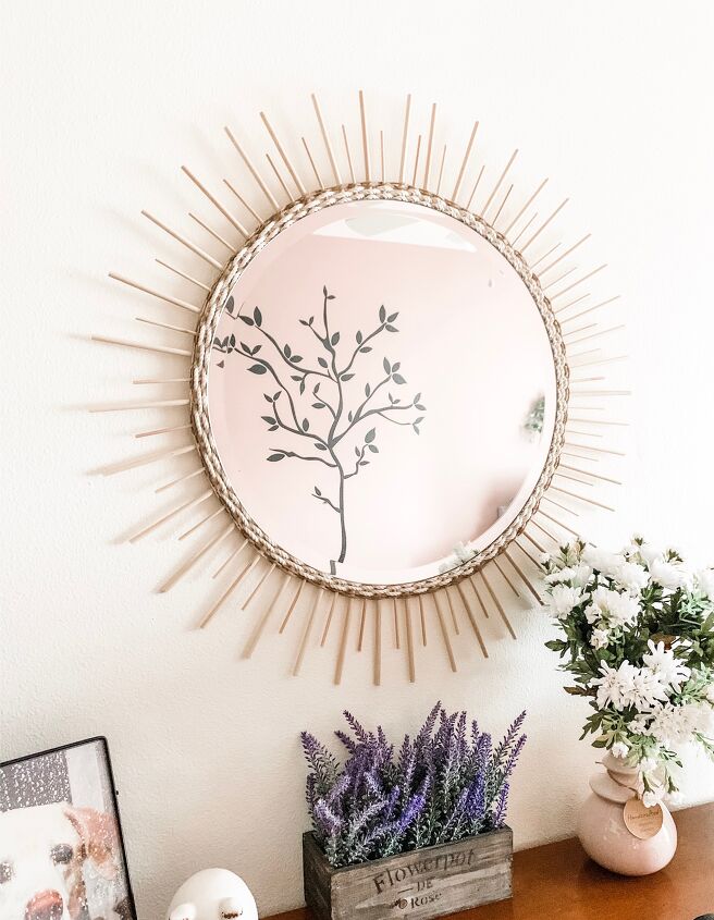 20 hermosas formas de decorar con espejos, Espejo Sunburst DIY