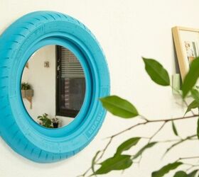 s 20 beautiful ways to decorate with mirrors, Upcycle an old tire into a funky wall mirror