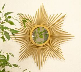 s 20 beautiful ways to decorate with mirrors, Brighten your space with a sunburst mirror