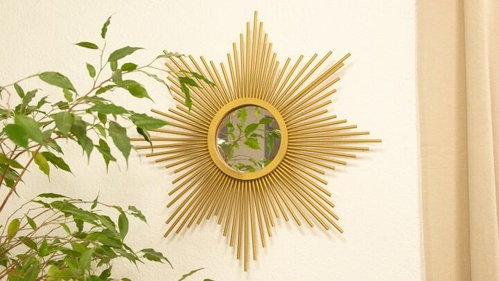 s 20 beautiful ways to decorate with mirrors, Brighten your space with a sunburst mirror