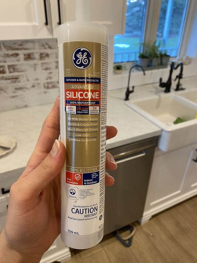 german schmear brick backsplash, Caulking