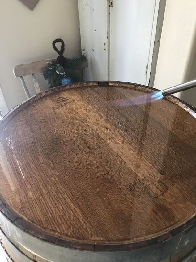 clear coat wine barrel top using epoxy resin