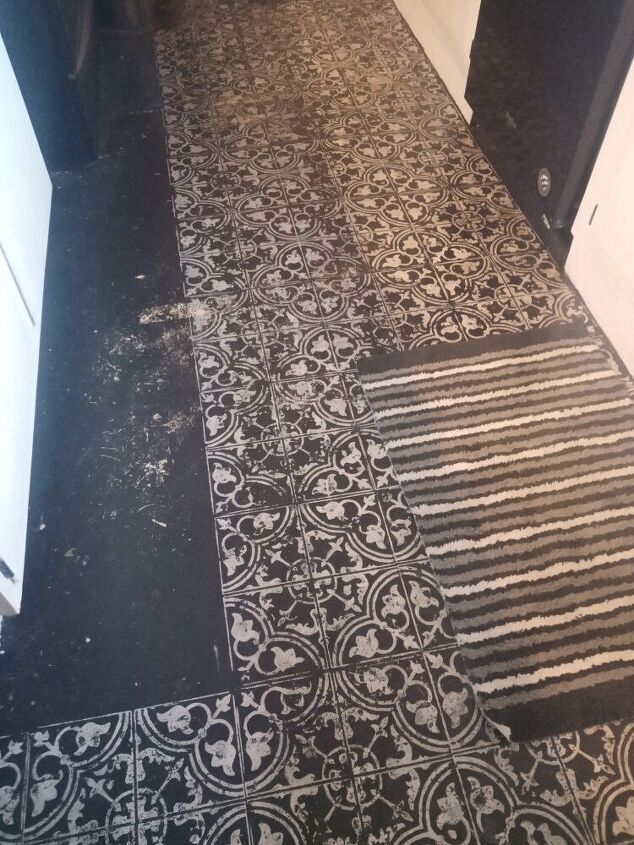 painted faux brick floor
