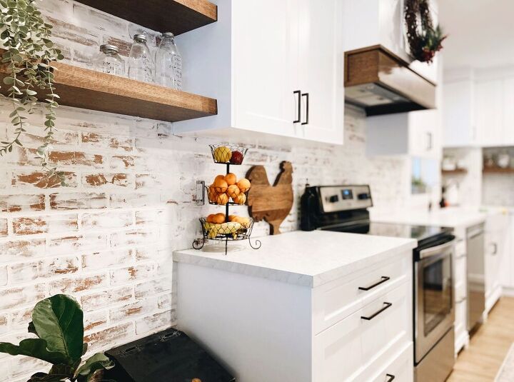 german schmear brick backsplash