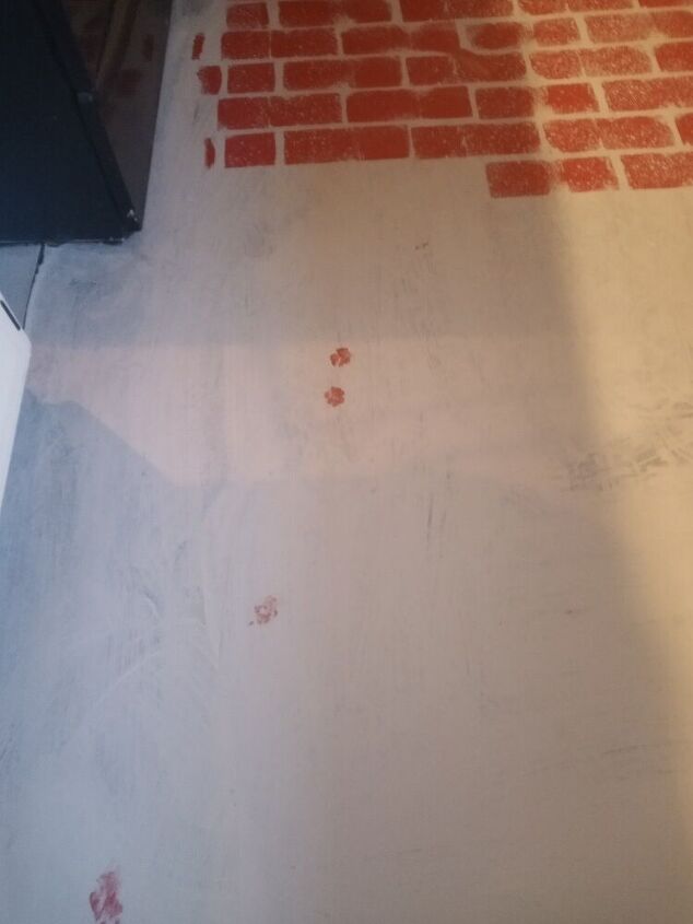 piso de ladrillo falso pintado