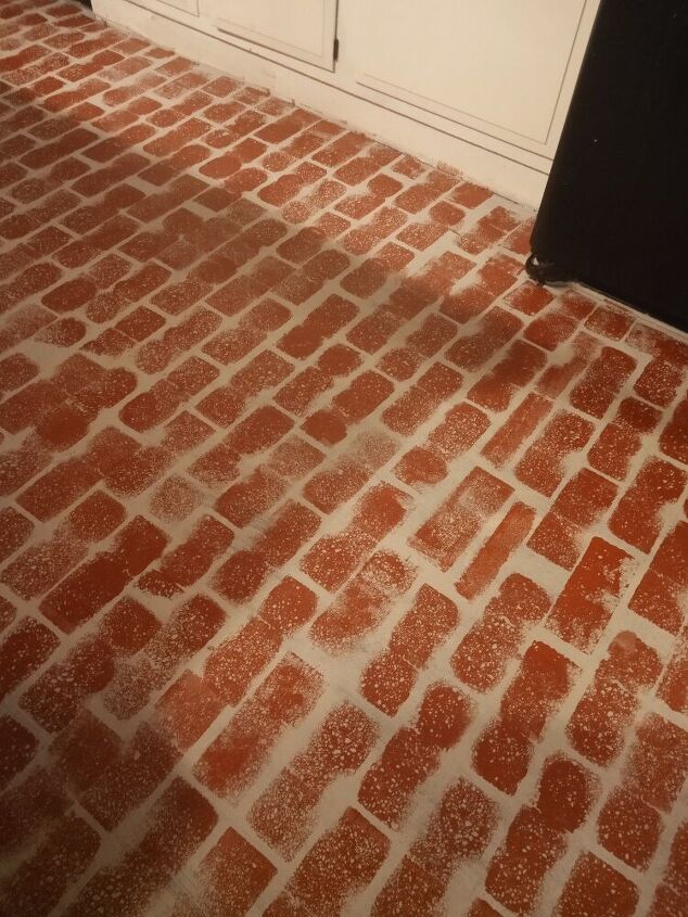 painted faux brick floor