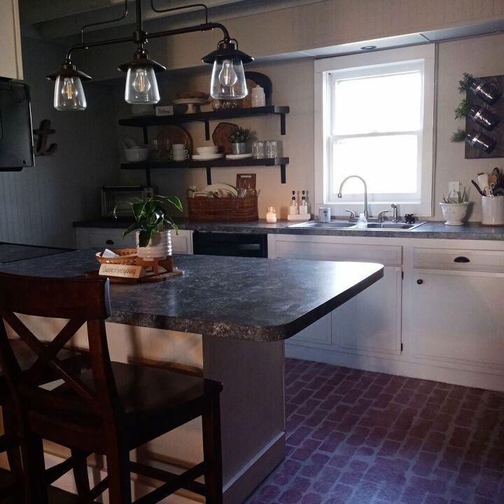 painted faux brick floor