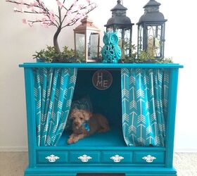 s 27 seriously cute diys every dog owner should see, Tv Console to Dog Bed