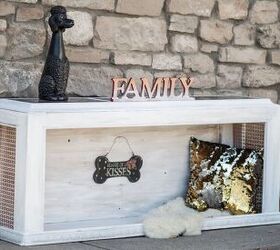 s 27 seriously cute diys every dog owner should see, Create an Amazing Upscale Dogbed Out of a Thrift Store Table