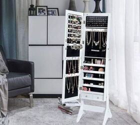 s 7 organizers that will turn your bedroom into a clutter free zone, Mirrored Jewelry Organizer