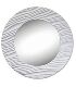 Kole Imports OS227 OS227 Modern Round White Textured Mirror