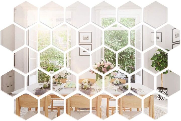 s 10 acentos para el dormitorio que definitivamente debe obtener para su hogar este ano, Espejos hexagonales