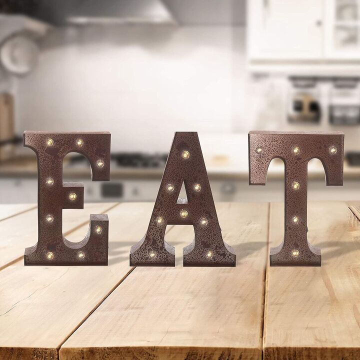 10 letreros para la cocina que harn que su espacio se sienta fabulosamente como una, Letras de marquesina EAT