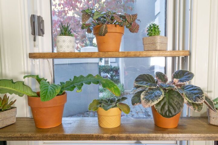 prateleira para plantas na janela