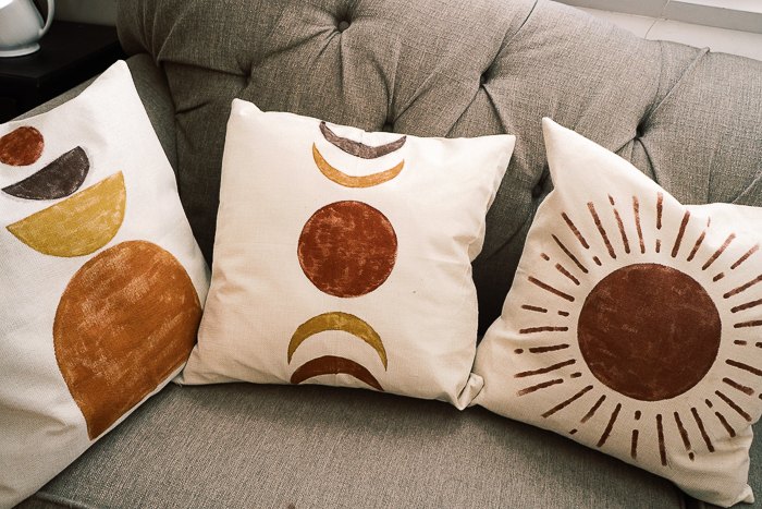 hand painted throw pillows