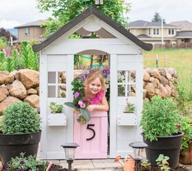 kids modern farmhouse playhouse makeover