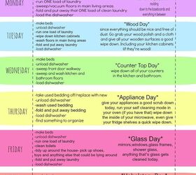 our best cleaning schedules and tips for the new year, Weekly Cleaning Schedule Printable