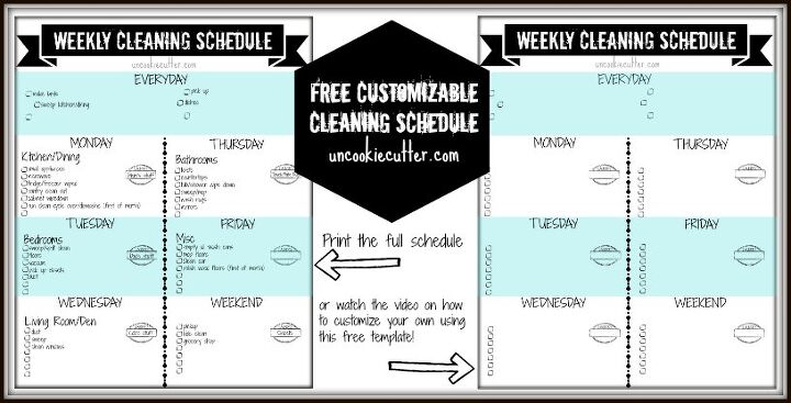 our best cleaning schedules and tips for the new year, Customizable Cleaning Schedule