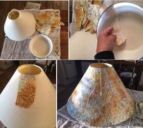 papier mache an old lampshade