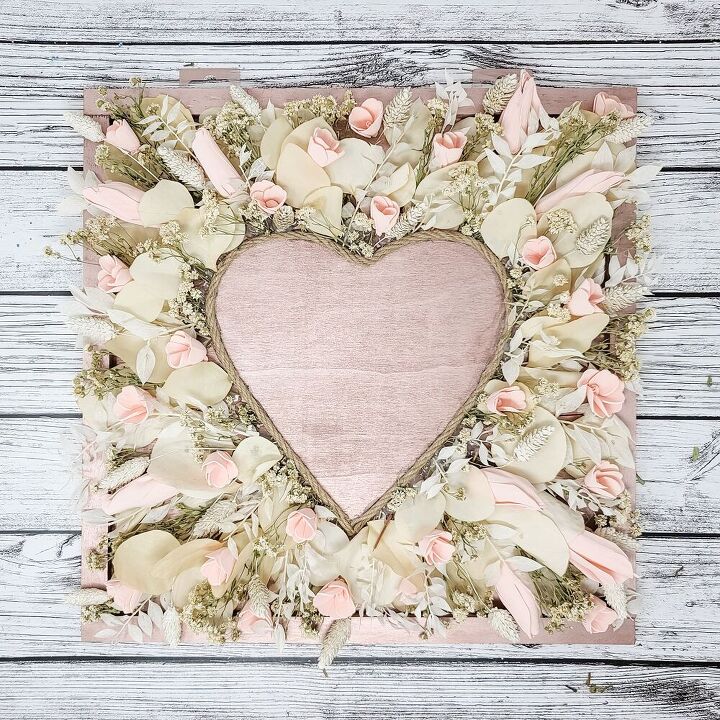 reverse floral heart board, Add Your Flowers