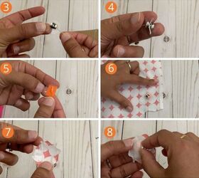 how to convert a twin bed into a couch, Step by step process of making fabric buttons
