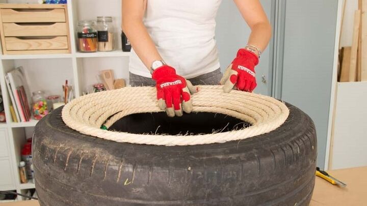 how to make a flower pot out of a tire