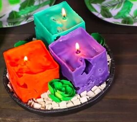 s 8 gorgeous ways to give your plain candles a totally new look, Using Crayons and Ice as a Cool Way to Create