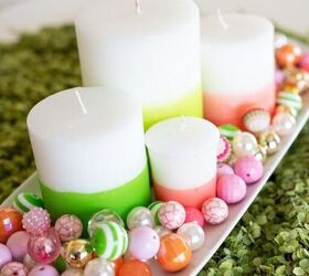 s 8 gorgeous ways to give your plain candles a totally new look, Dip Dyed Candles
