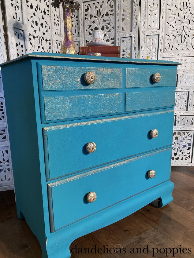 s 10 incredible home decor techniques by dandelions and poppies, Textured Dresser Upcycle