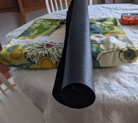 how i replaced a broken cane seat with a cushioned seat, Gardening fabric