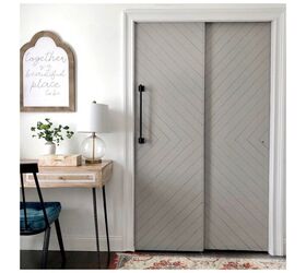10 best easy diy closet door makeover ideas on a budget, Sharpie Shiplap Closet Doors