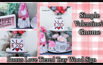 Simple Valentines Gnome Plus Tiered Tray Wood Sign DIY